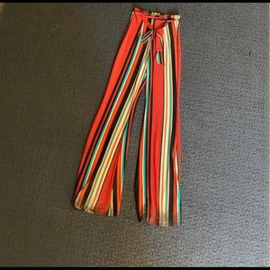 Multi color bell bottom trousers